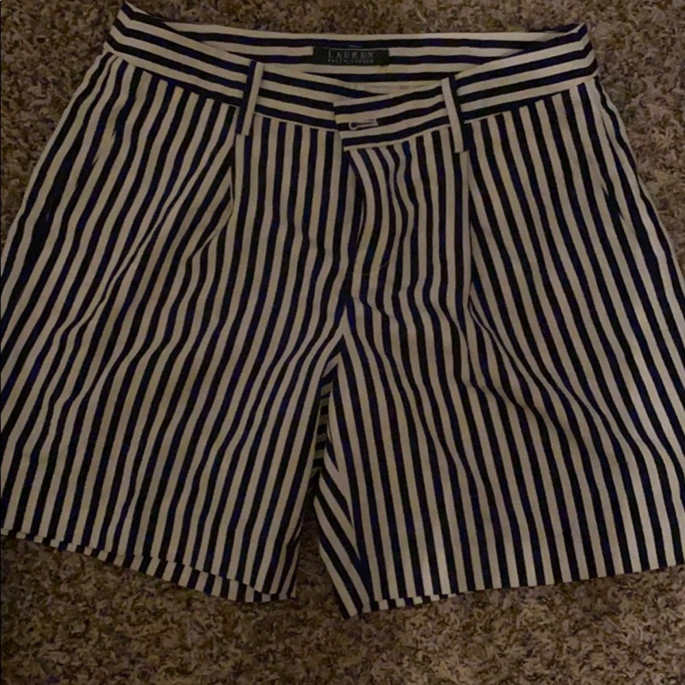 Pinstriped navy and white Ralph Lauren shorts